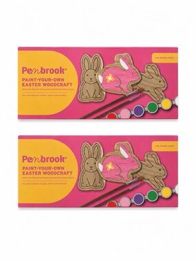 2 Pembrook Paint Your Own bunny Woodcraft Kits NIP Bunny Craft Spring Activity